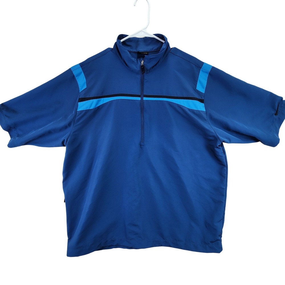 Nike Golf Short Sleeve 1/4 Zip Pullover Men's XL Blue Athletic Performance